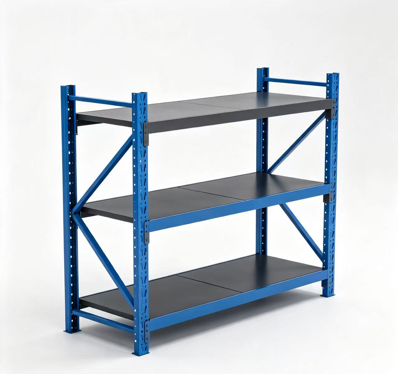 3-Tier Light Duty Butterfly Hole Storage Rack | Splicable Assemble Warehouse Shelving