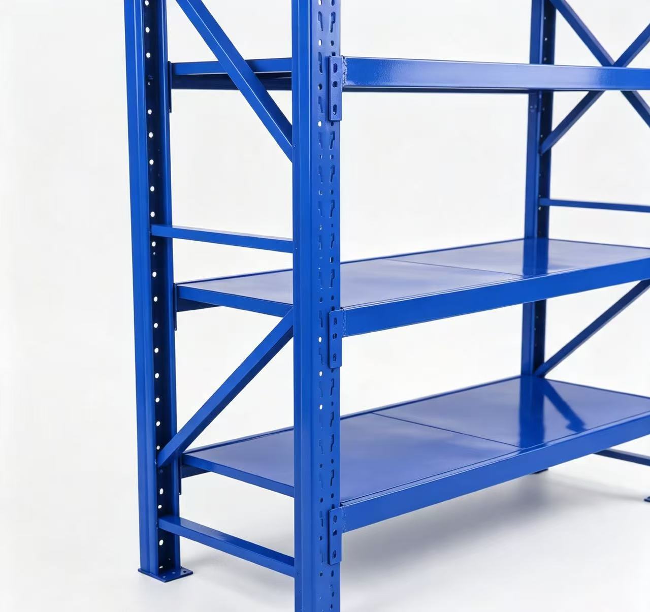 Blue 4-Tier Adjustable Metal Storage Rack | 200/400/600 lbs Per Layer Warehouse Shelving