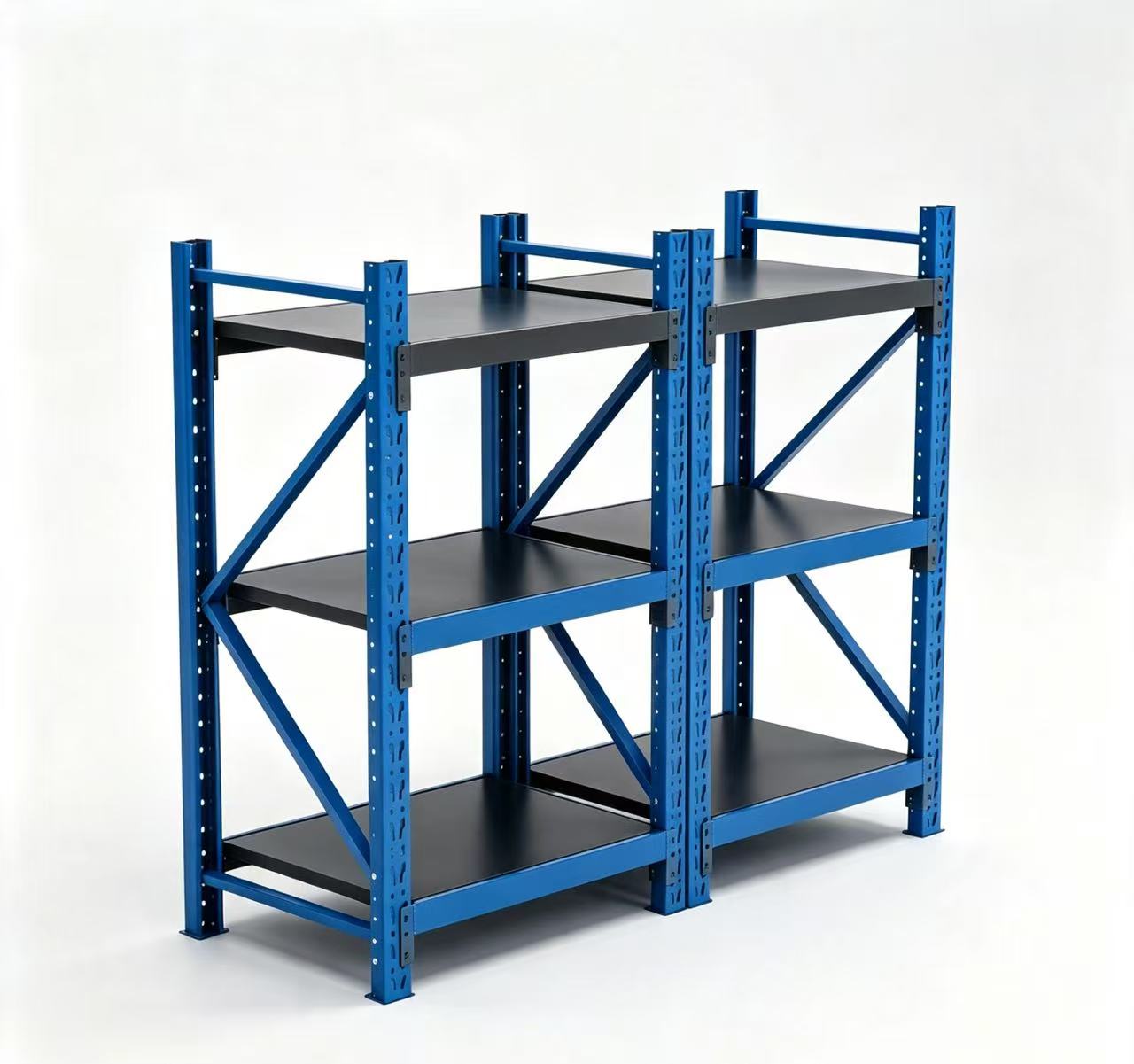 3-Tier Light Duty Butterfly Hole Storage Rack | Splicable Assemble Warehouse Shelving