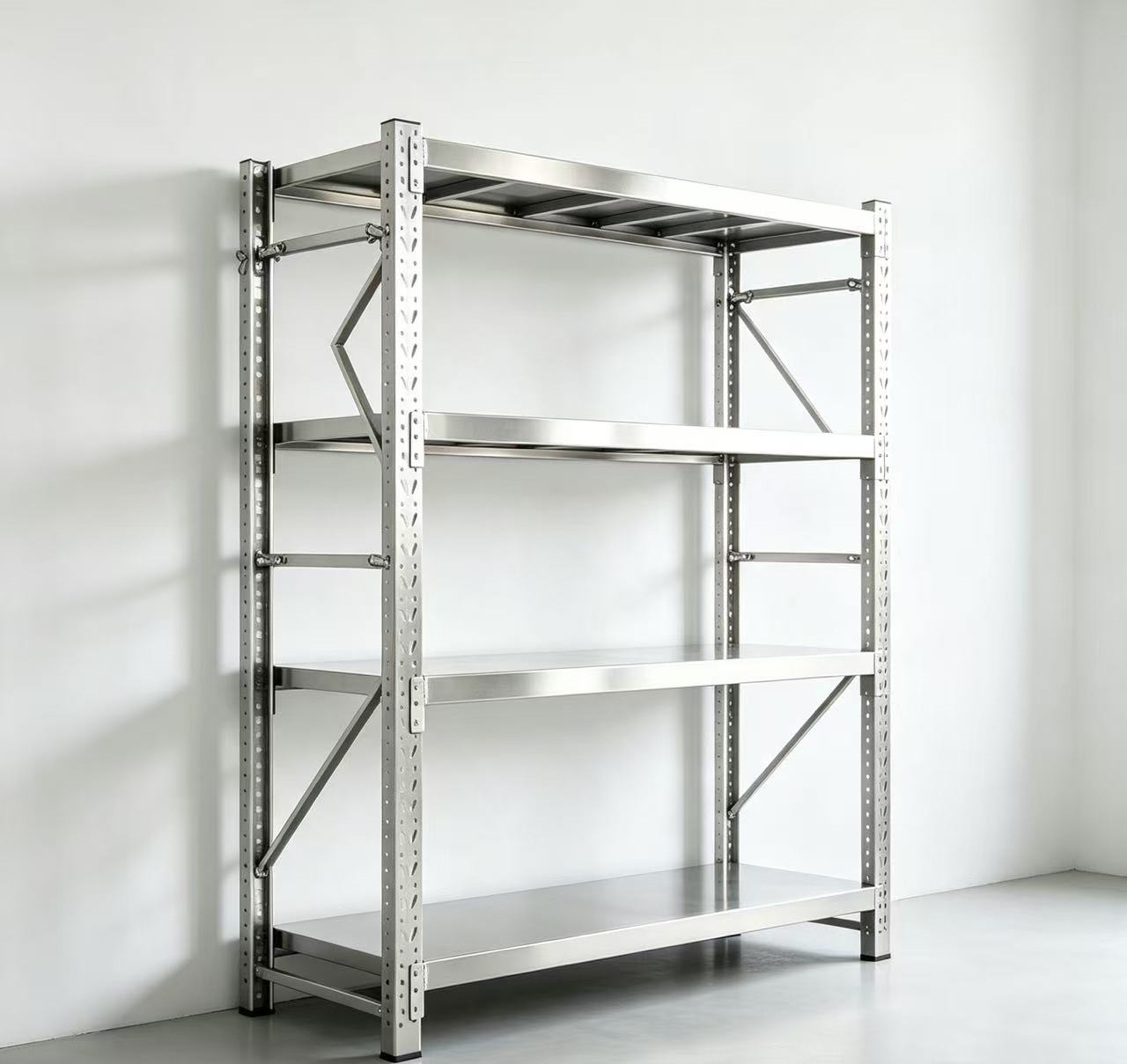 AStainless Steel Butterfly Hole Storage Rack | 600 lbs Load Capacity